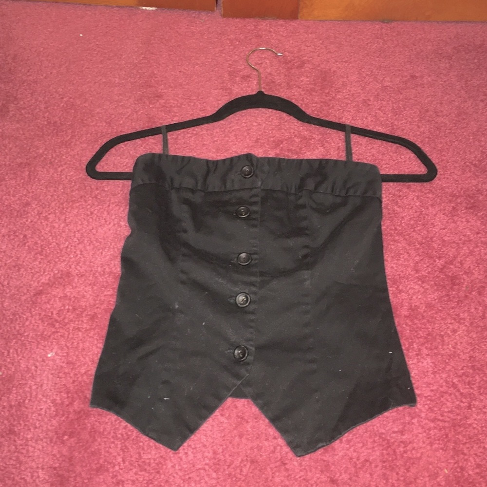 LAST CHANCE! Black button down corset style top